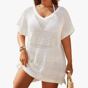 Yonique Plus Size Swimsuit Cover Up - Crochet Swim Cover Up Sz 22
